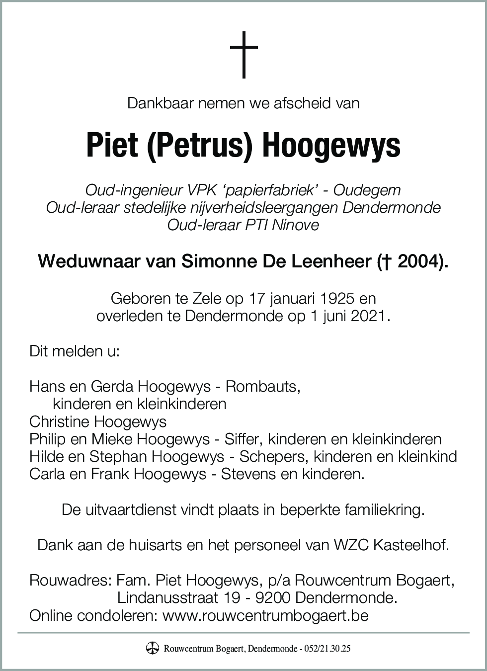 Piet (Petrus) Hoogewys