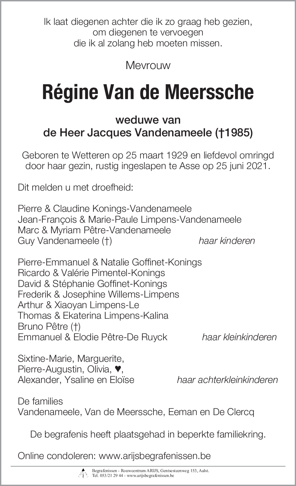 Régine Van de Meerssche