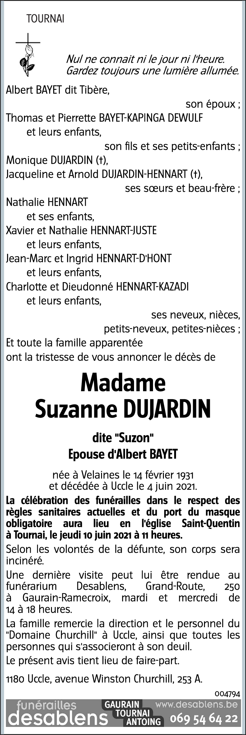 Suzanne DUJARDIN