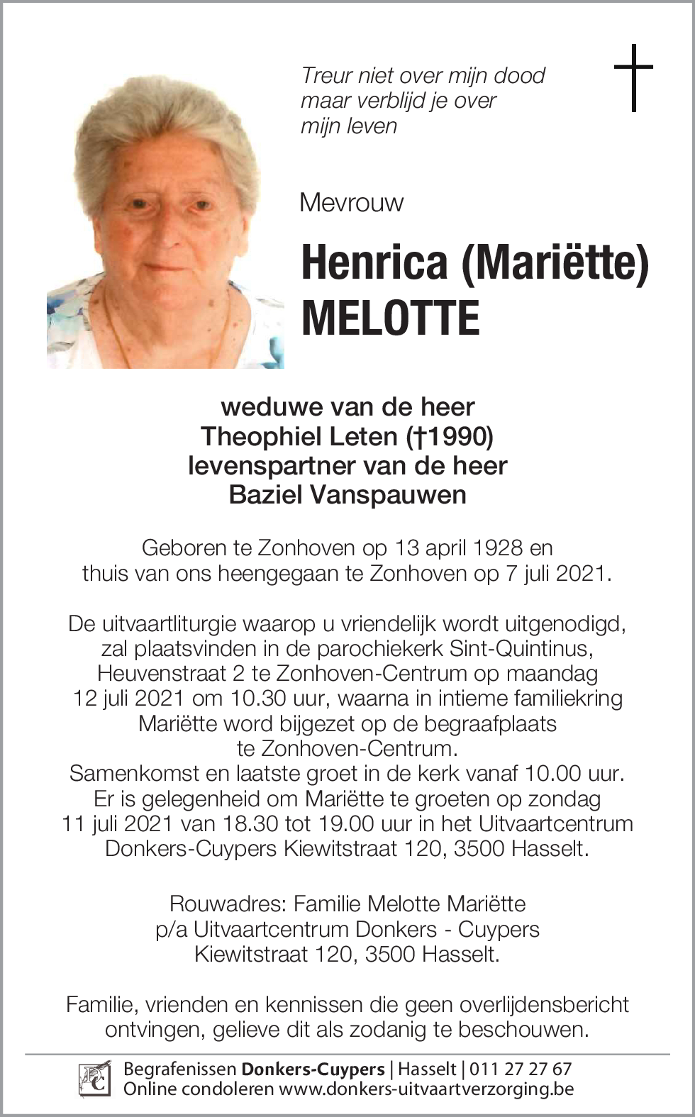 Henrica (Mariëtte) Melotte