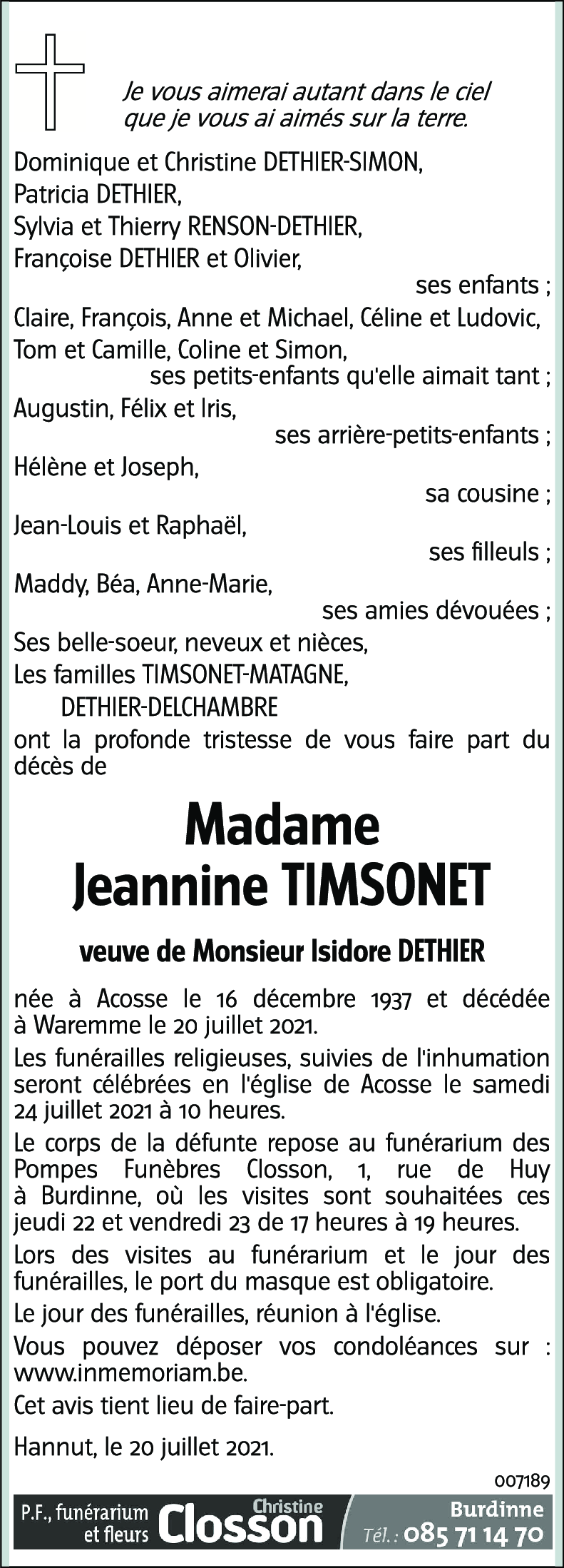Jeannine TIMSONET