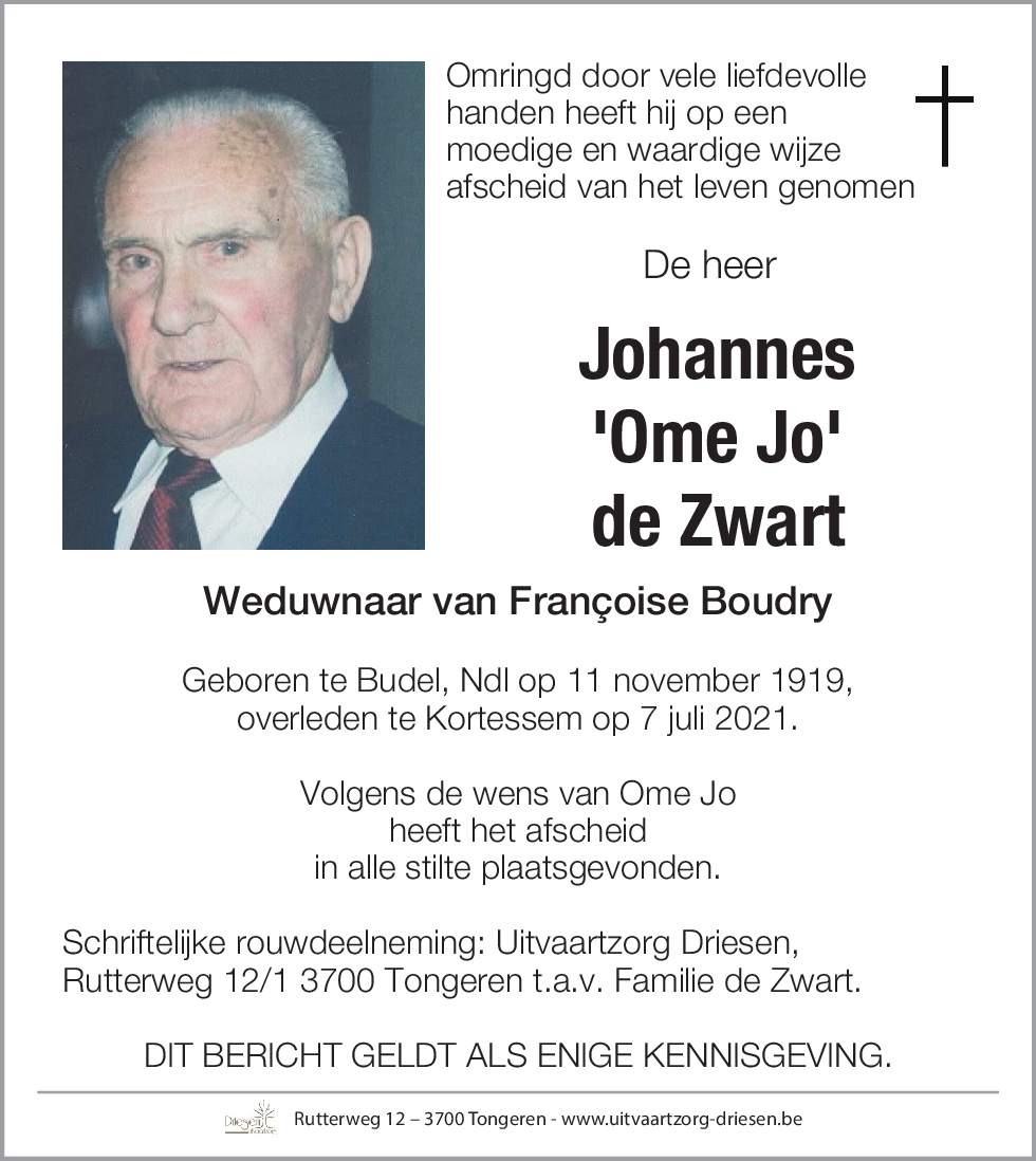 Johannes de Zwart