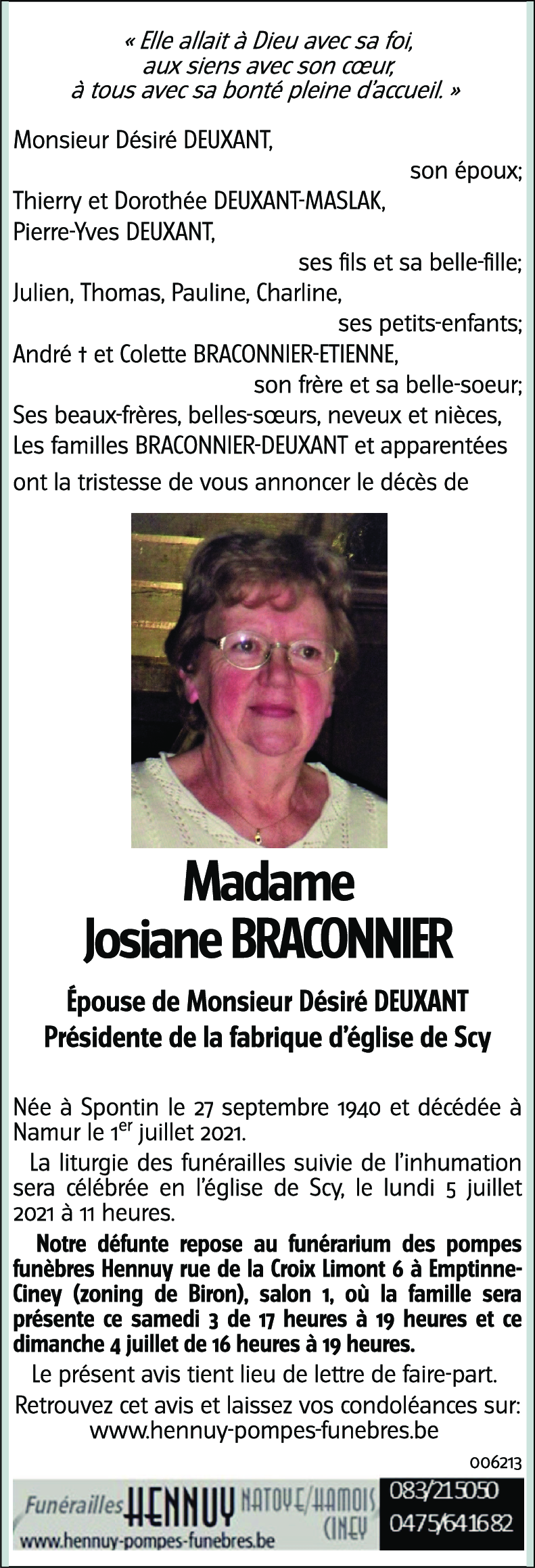 Josiane BRACONNIER
