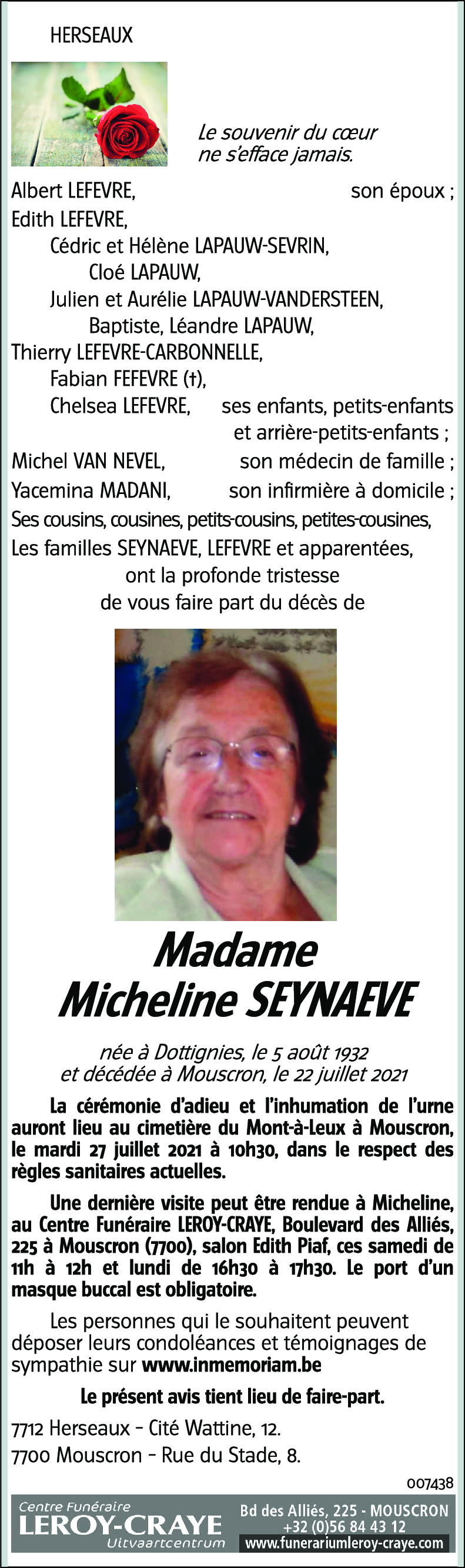 Micheline SEYNAEVE