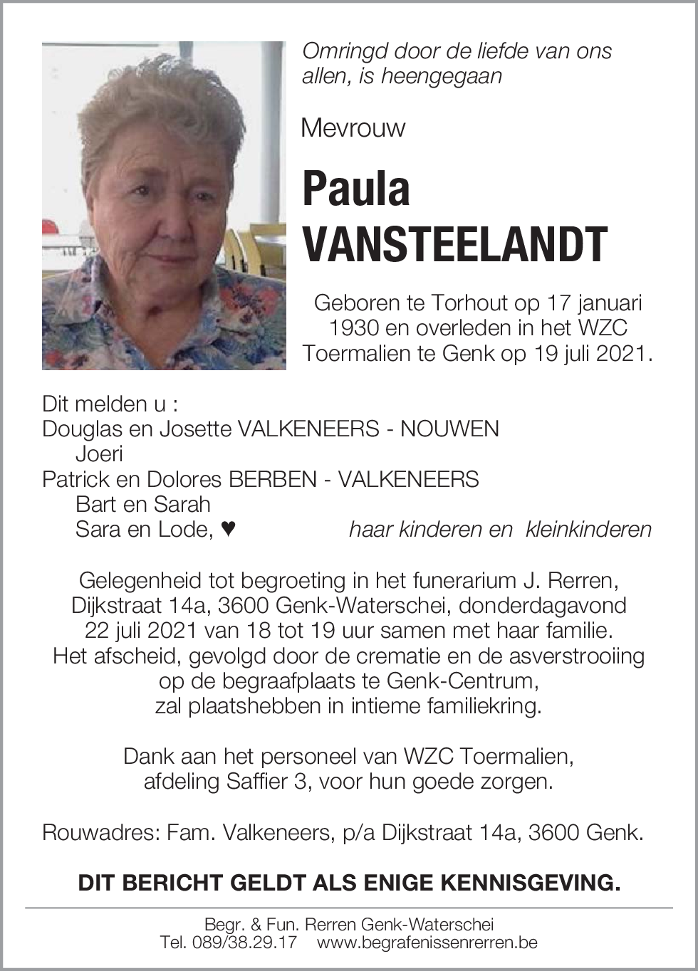 Paula VANSTEELANDT