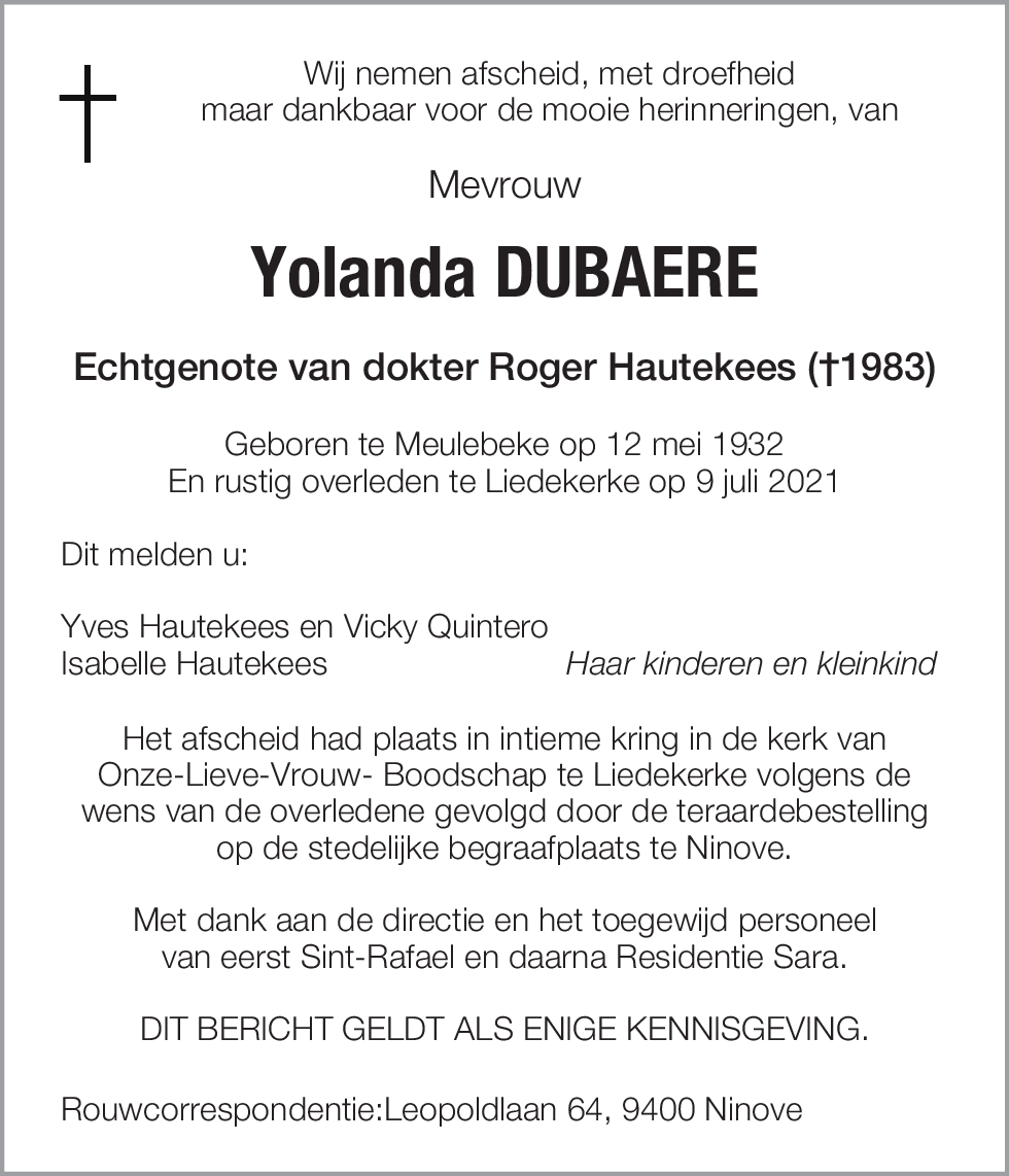 Yolanda Dubaere