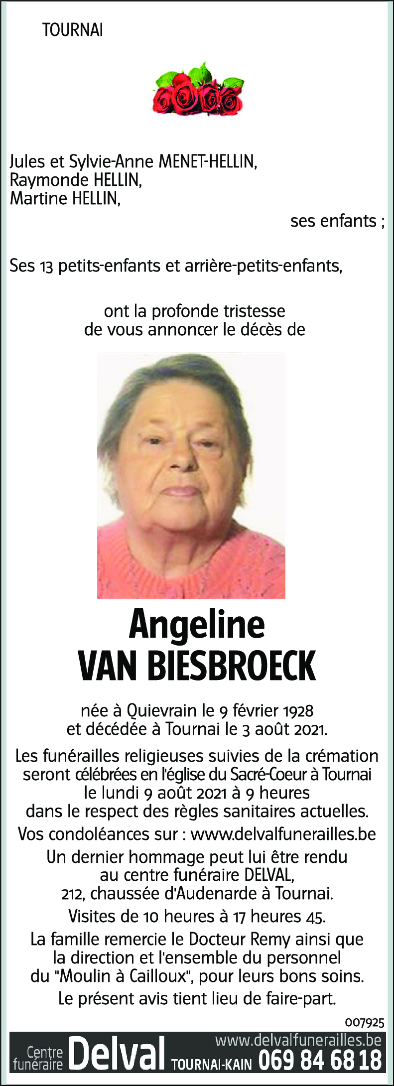 Angeline VAN BIESBROECK