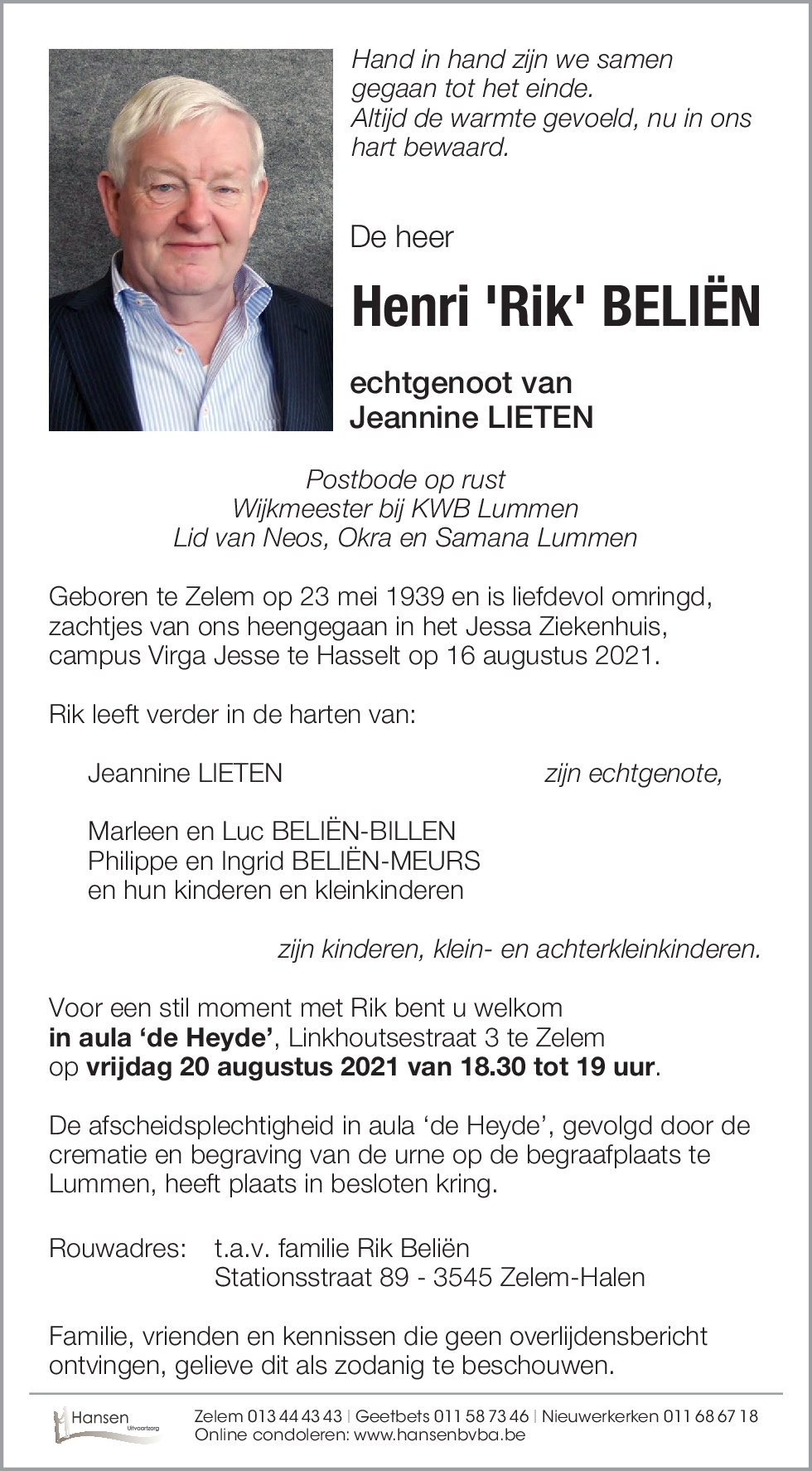 Henri 'Rik' BELIËN