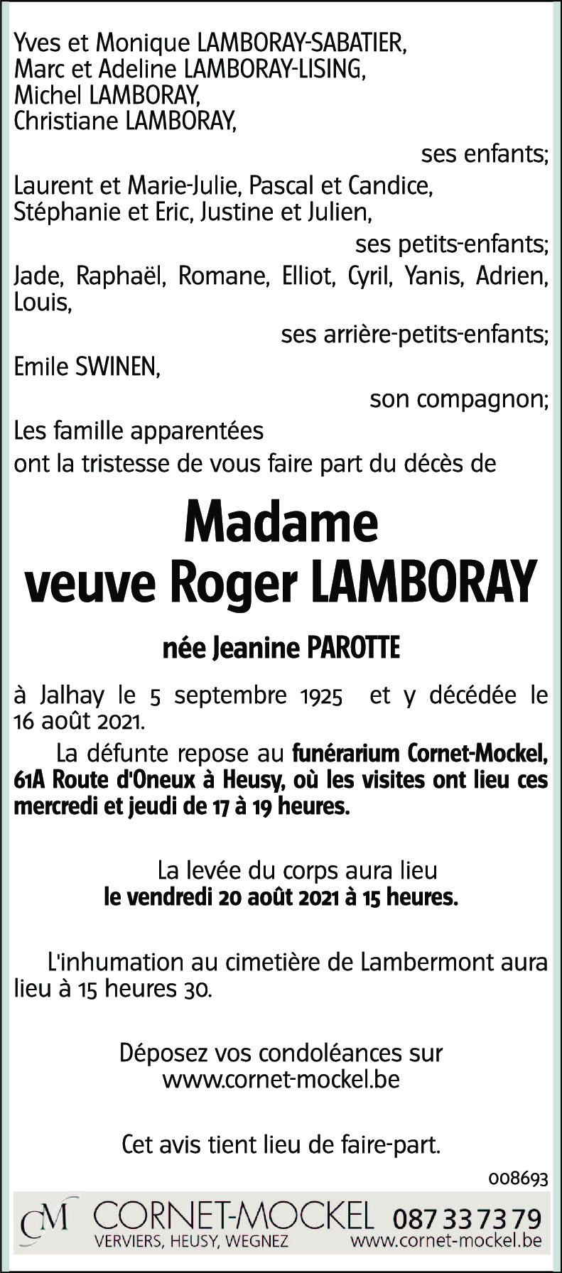 Jeanine LAMBORAY-PAROTTE