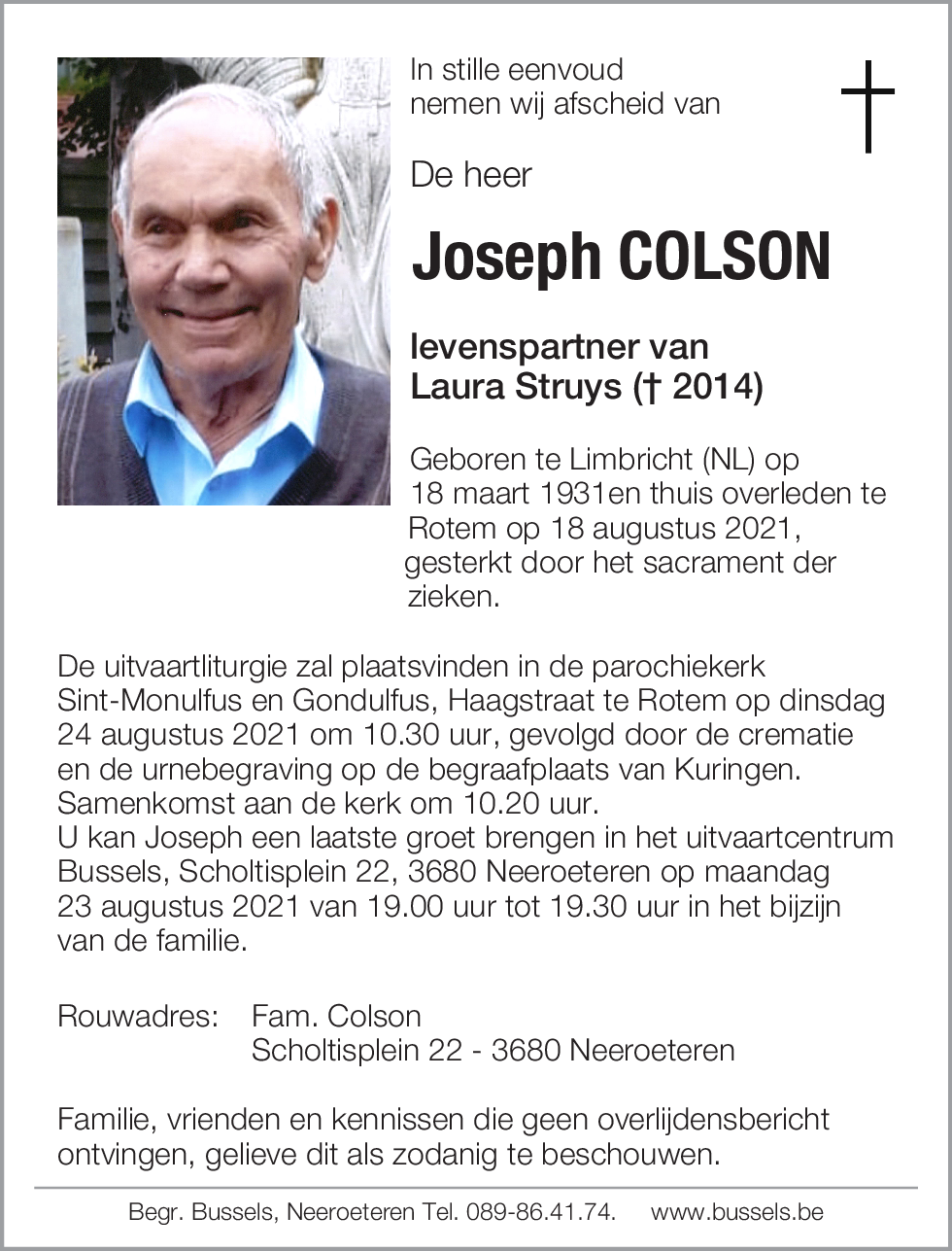 Joseph COLSON