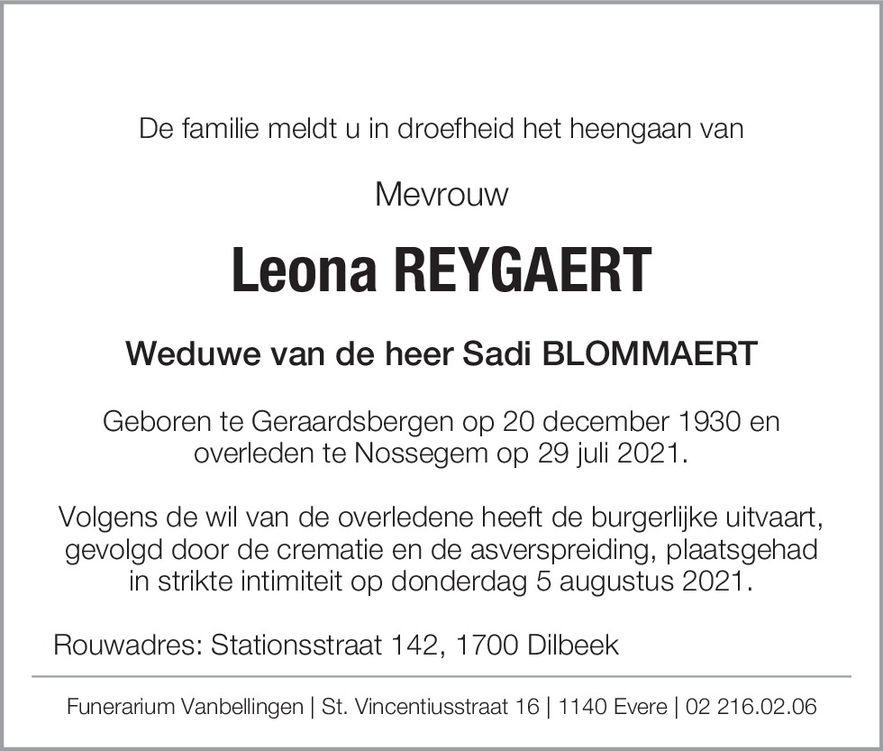 Leona REYGAERT