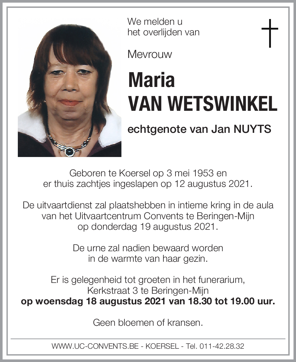 Maria Van Wetswinkel