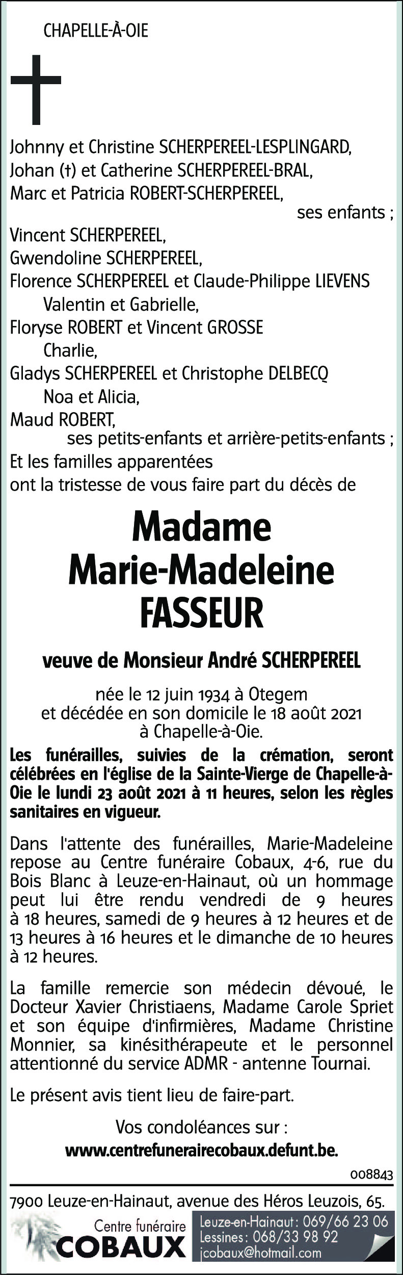 Marie - Madeleine Fasseur
