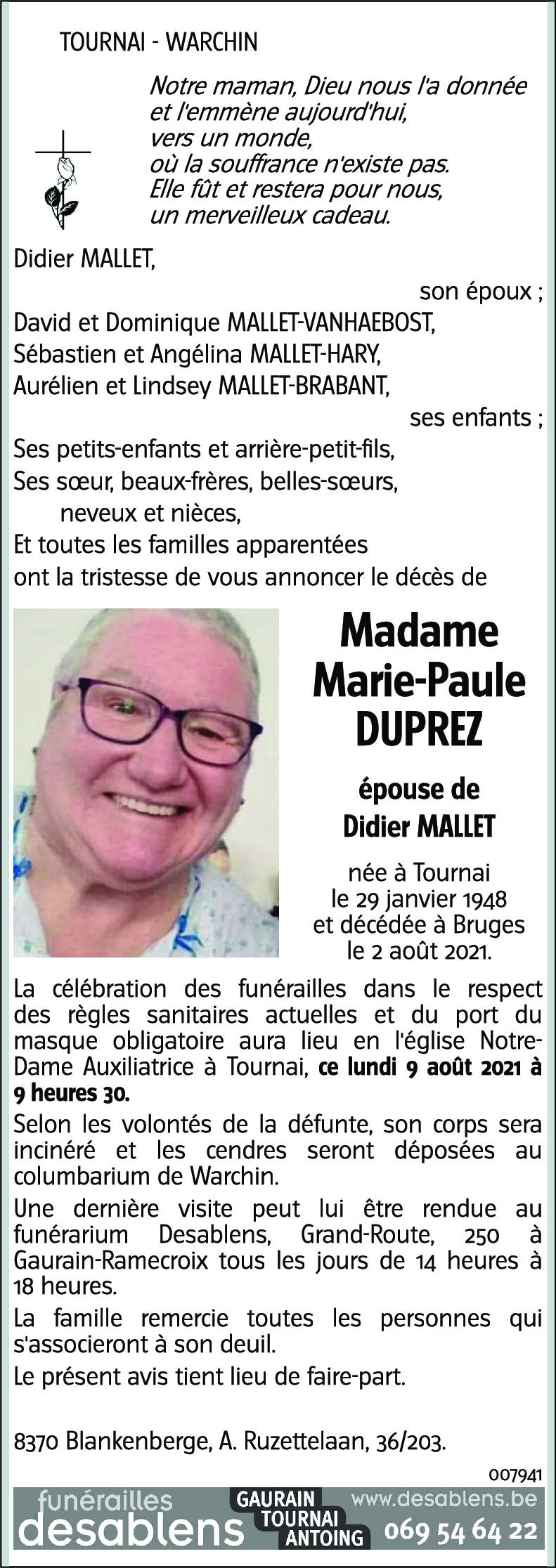 Marie-Paule DUPREZ