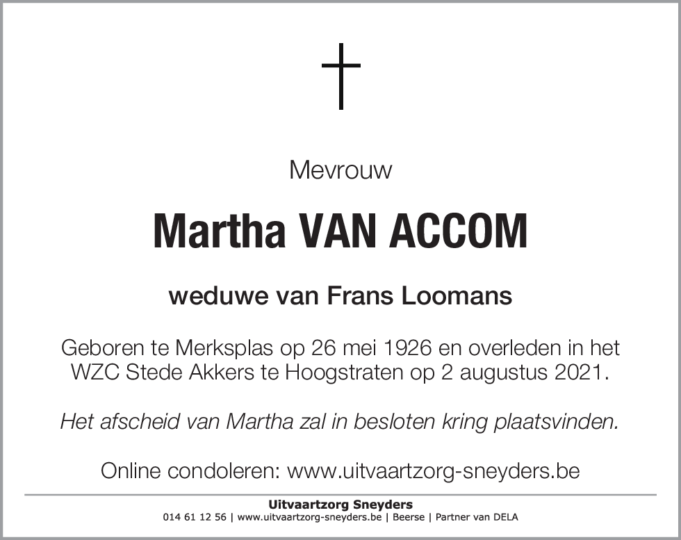 Martha Van Accom