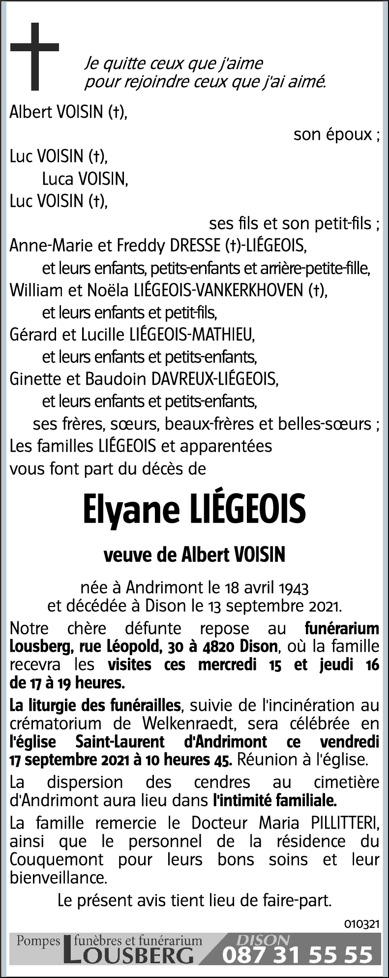 Elyane VOISIN - LIÉGEOIS
