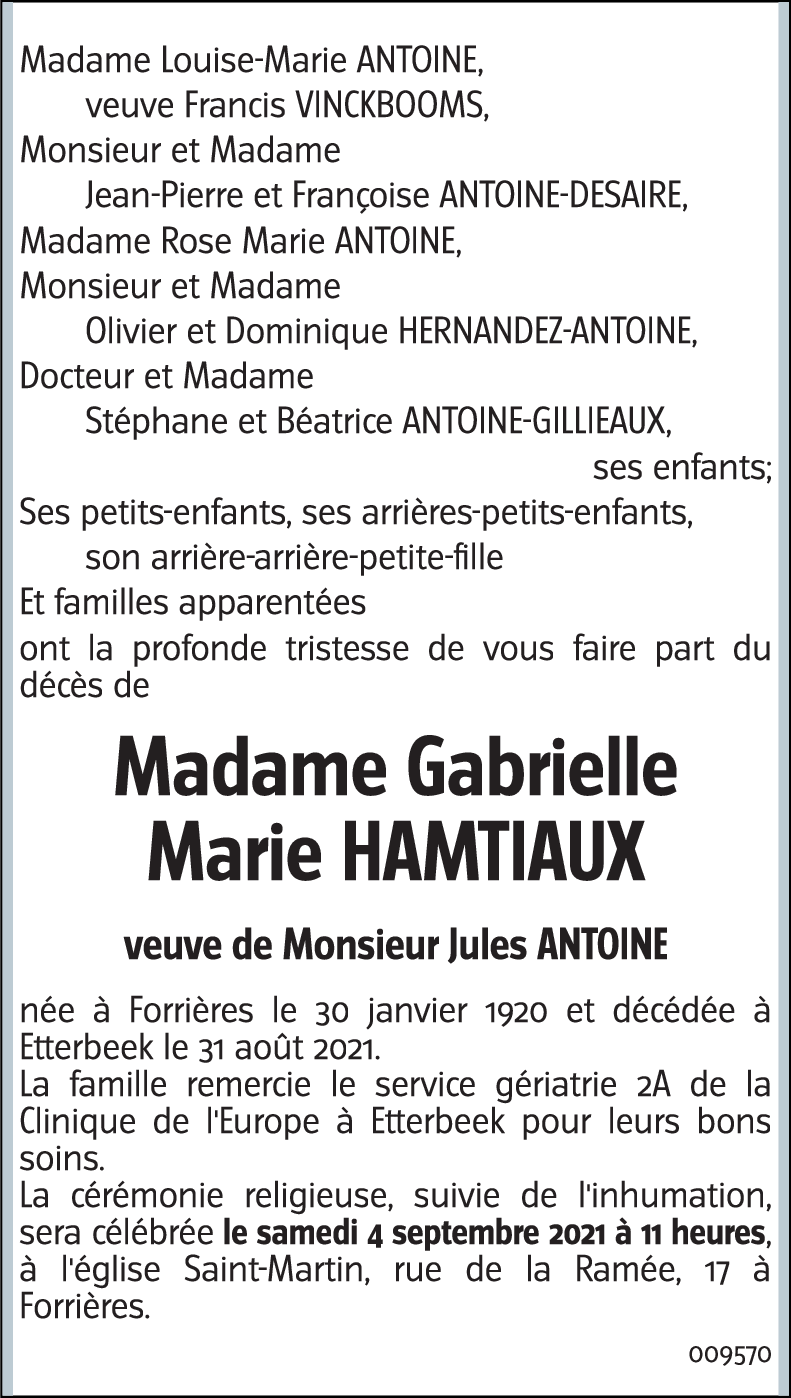 Gabrielle Marie HAMTIAUX