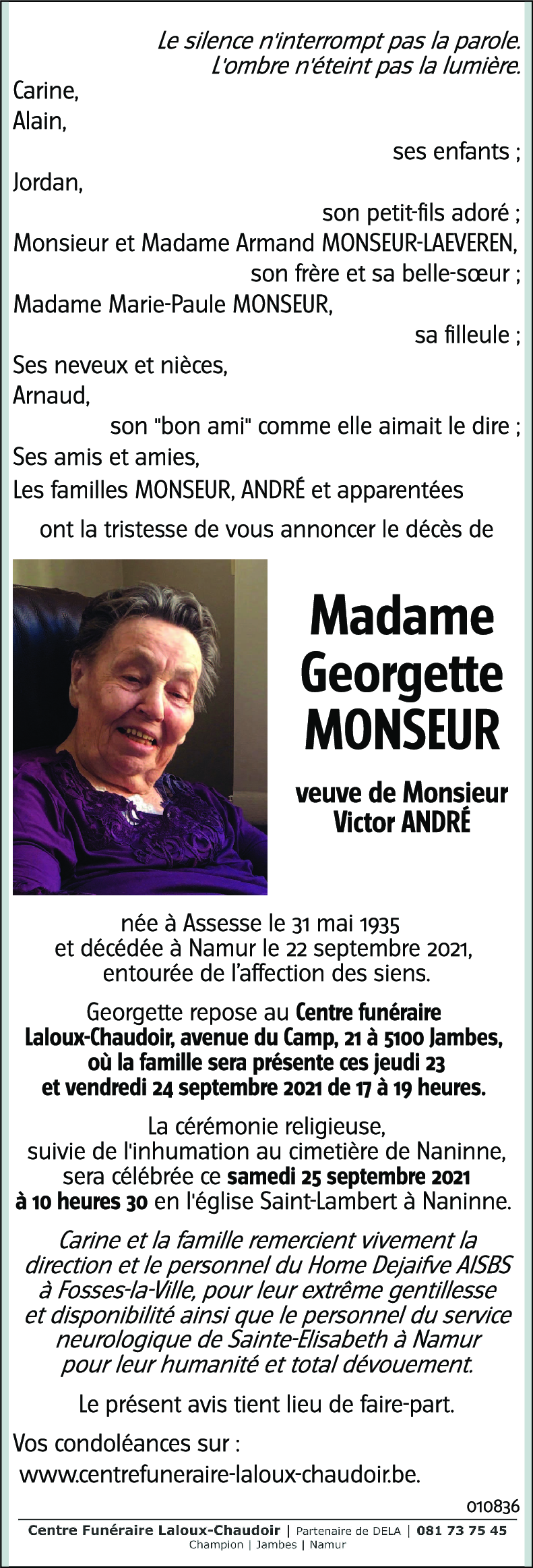 Georgette MONSEUR