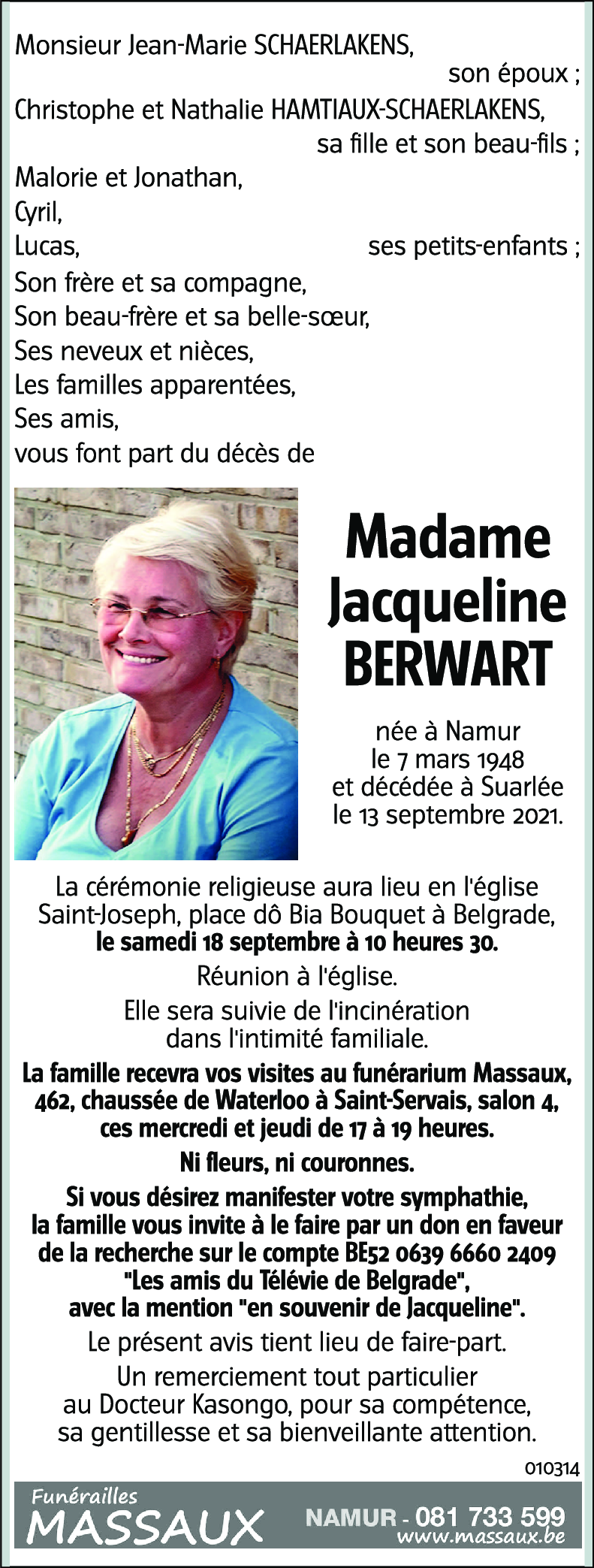 Jacqueline BERWART