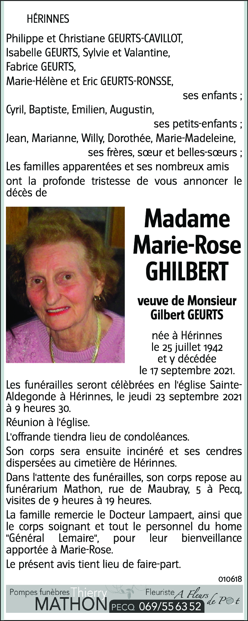 Marie-Rose GHILBERT
