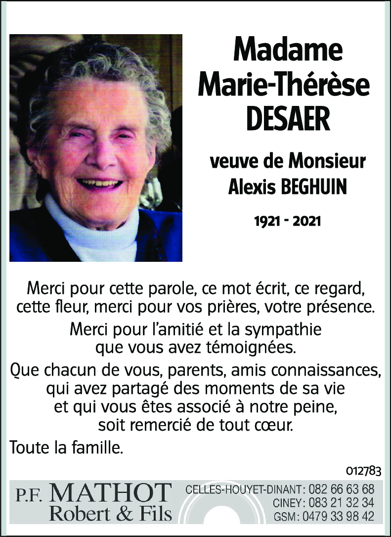 Marie-thérèse DESAER