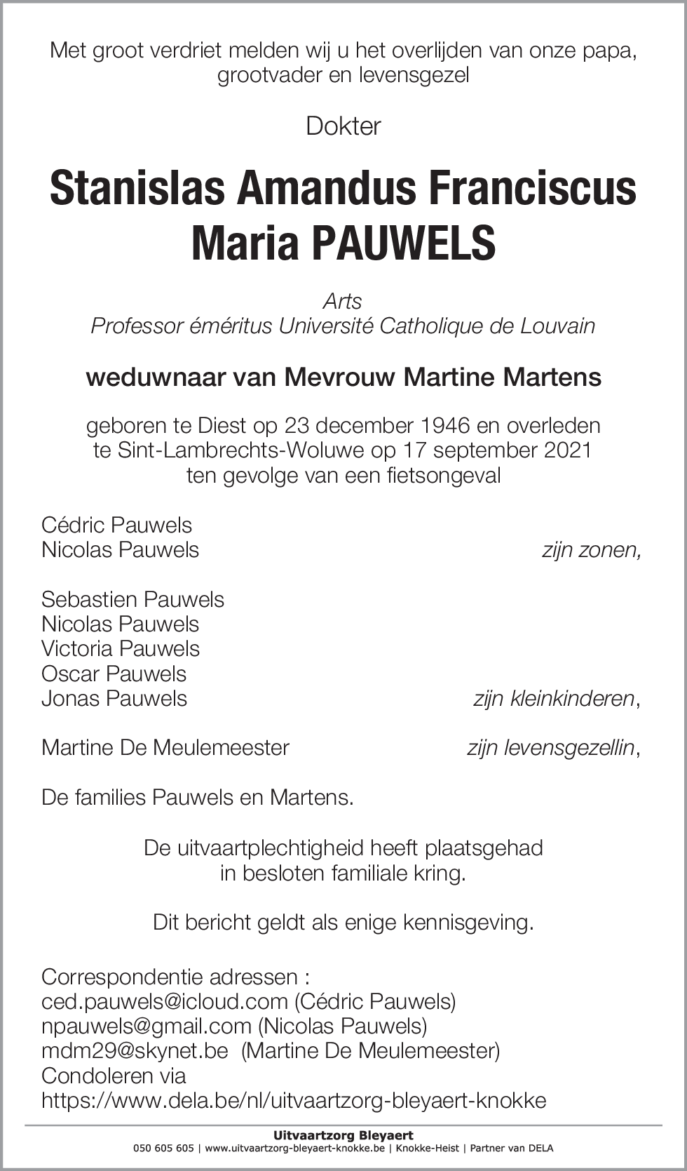 Stanislas Amandus Franciscus Maria Pauwels