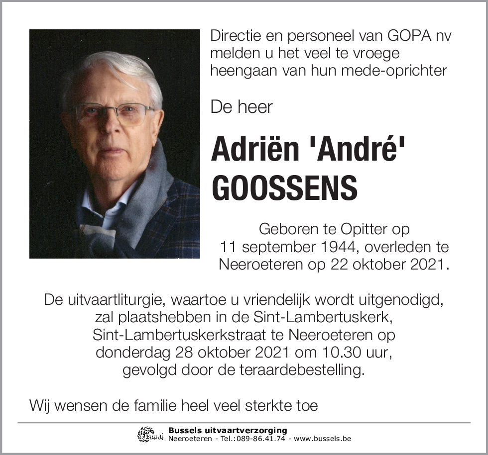 Adriën 'André' GOOSSENS