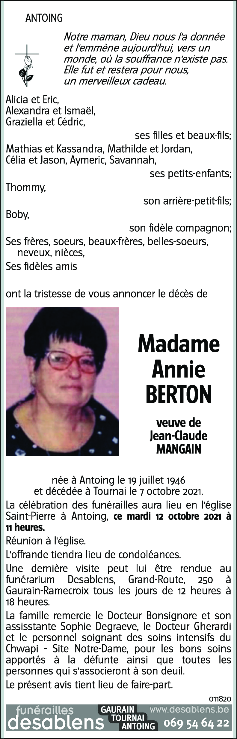 Annie BERTON
