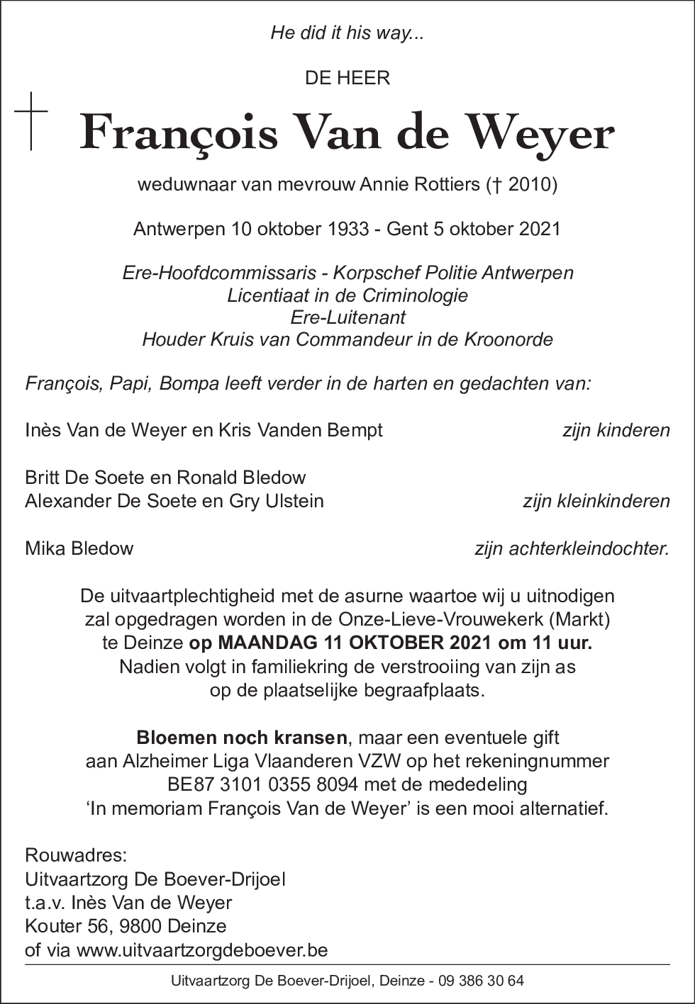 François Van de Weyer