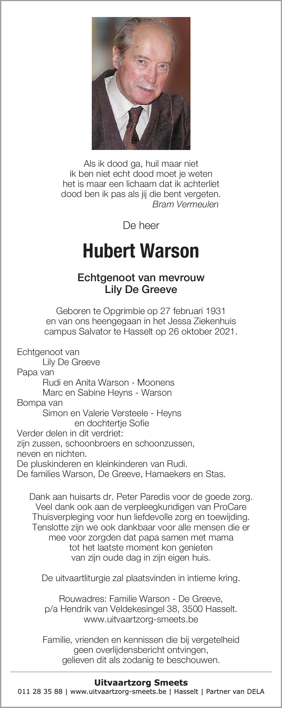 Hubert Warson