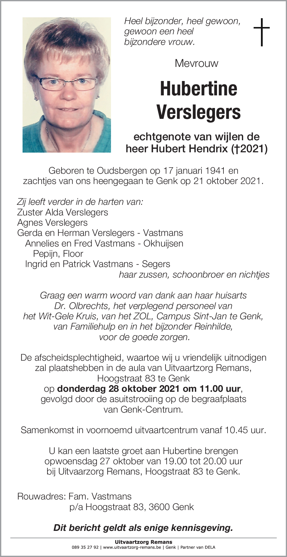 Hubertine Verslegers