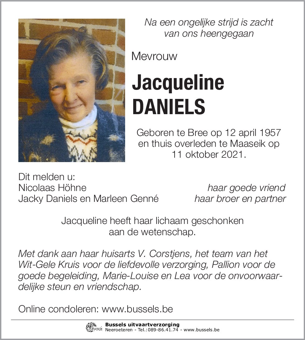 Jacqueline DANIELS