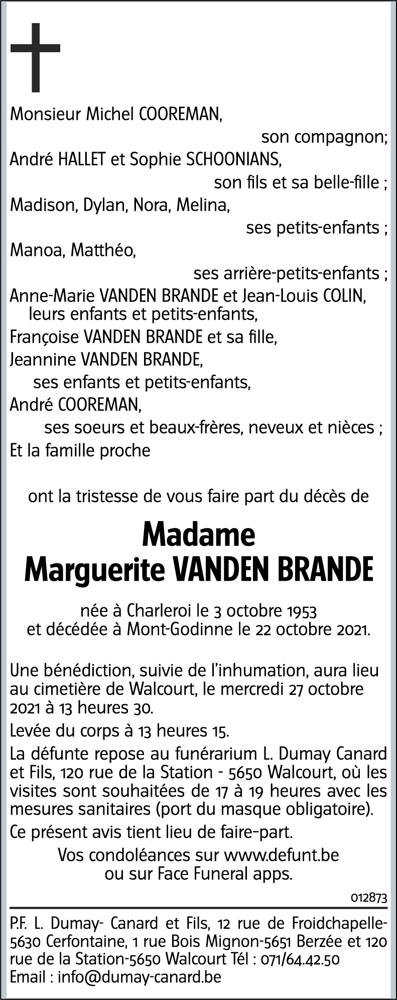 Marguerite VANDEN BRANDE