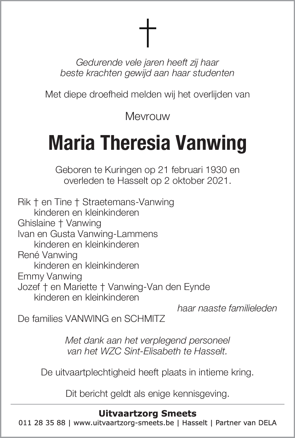 Maria Theresia Vanwing