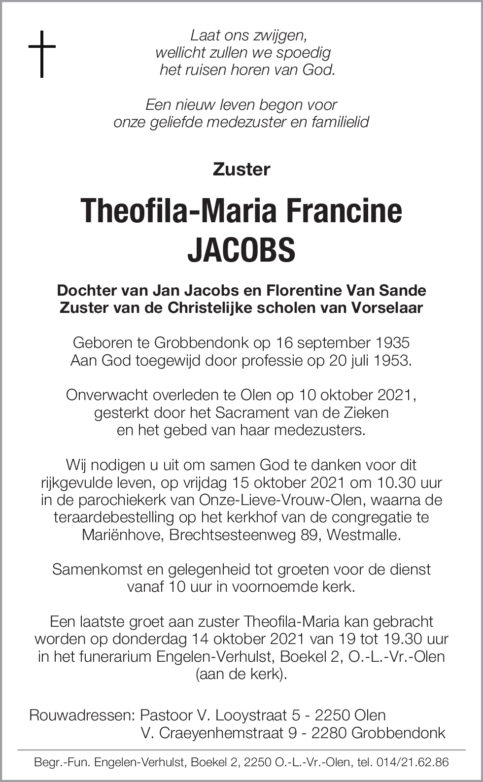 Theofila-Maria Francine Jacobs