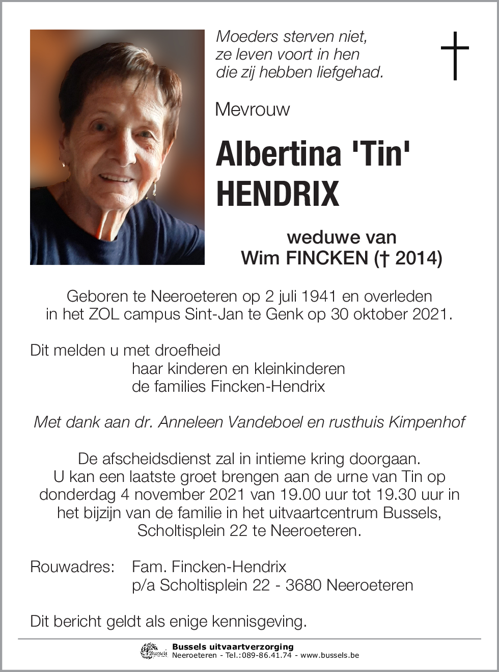 Albertina 'Tin' HENDRIX