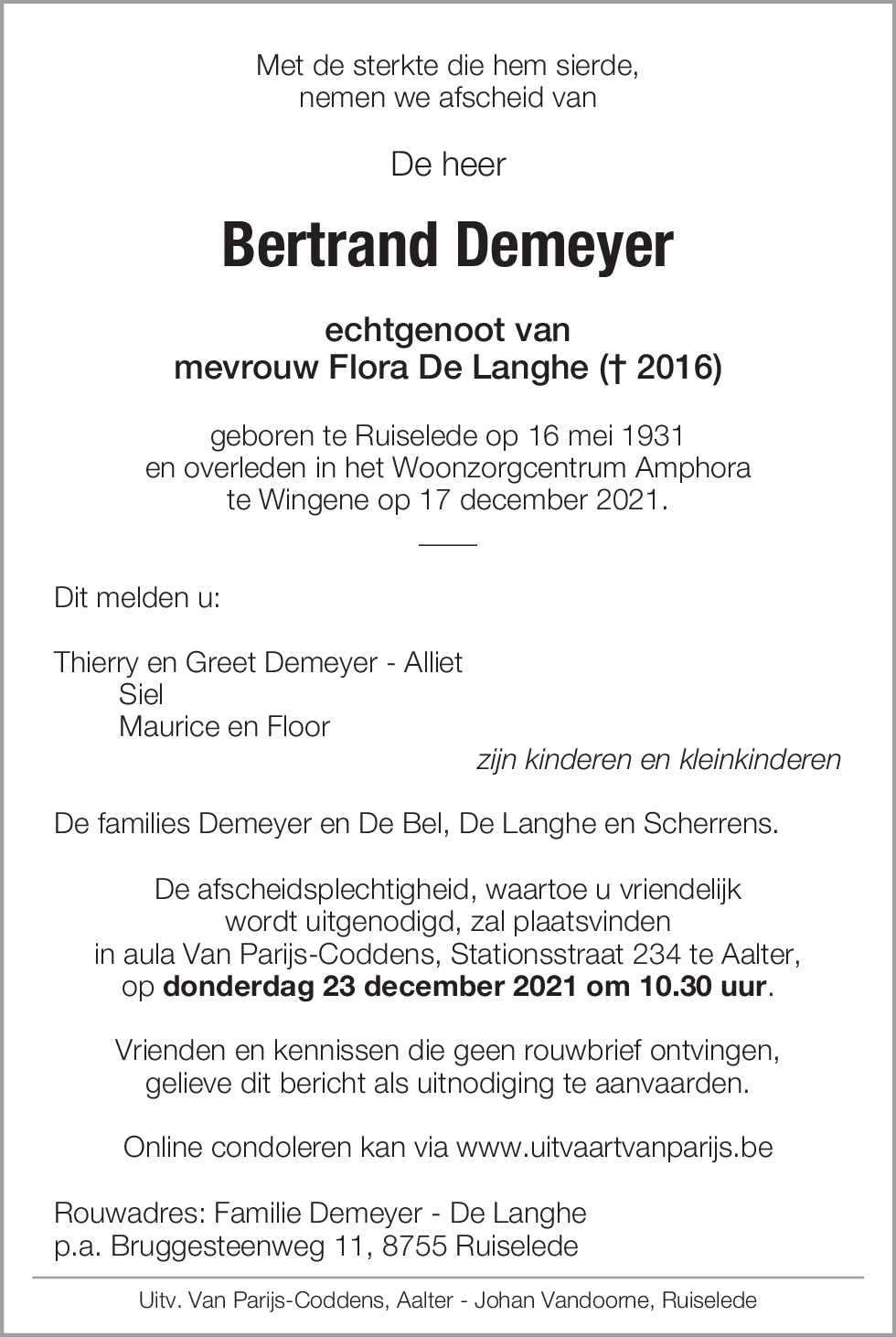 Bertrand Demeyer