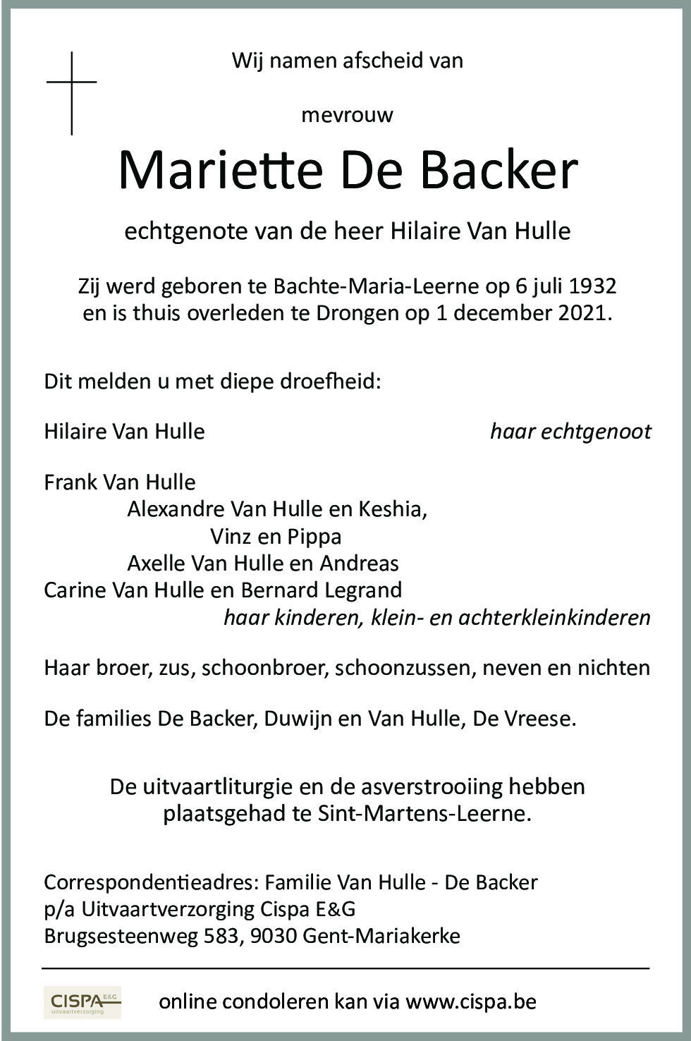 De Backer Mariette