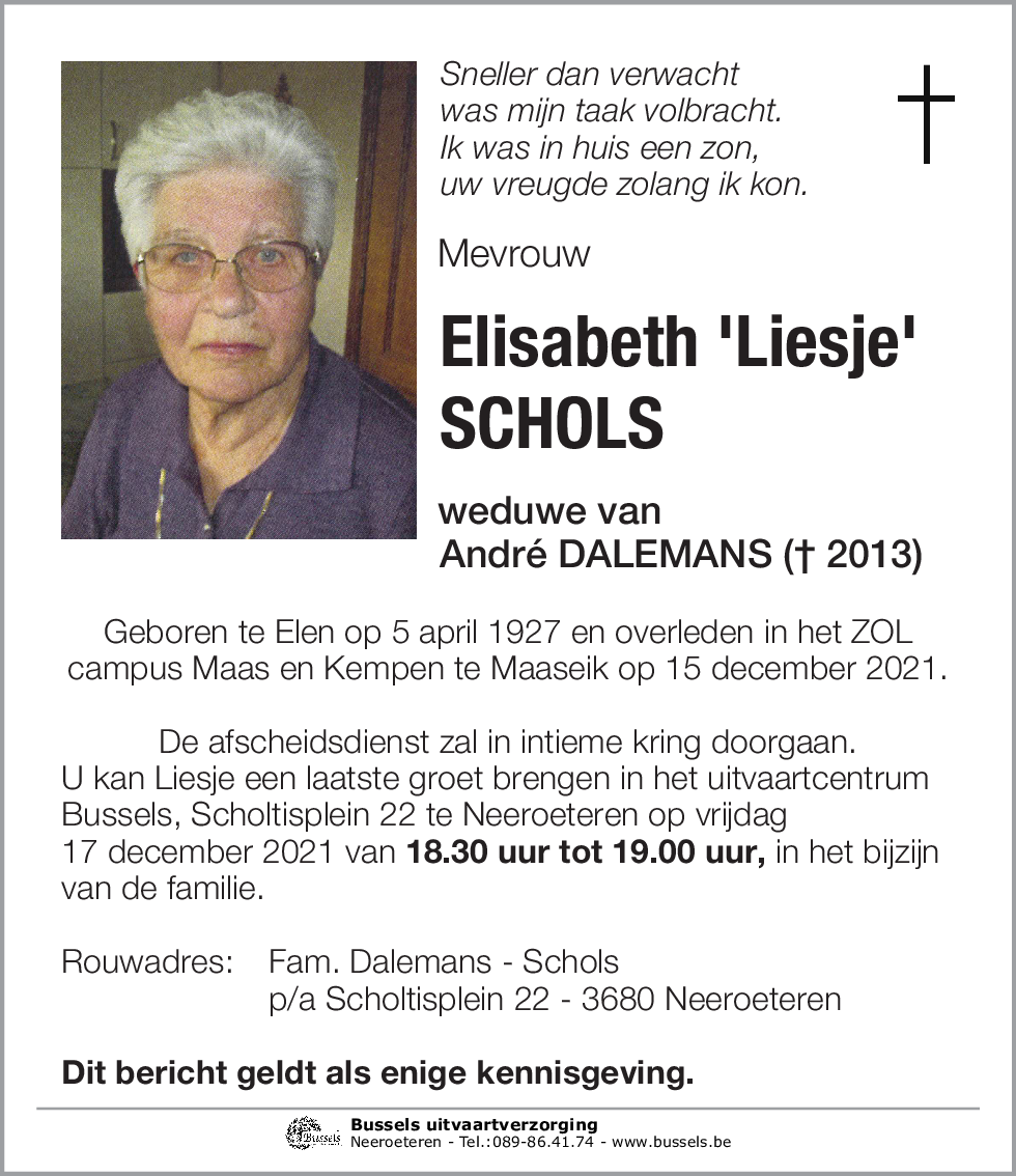 Elisabeth 'Liesje' SCHOLS
