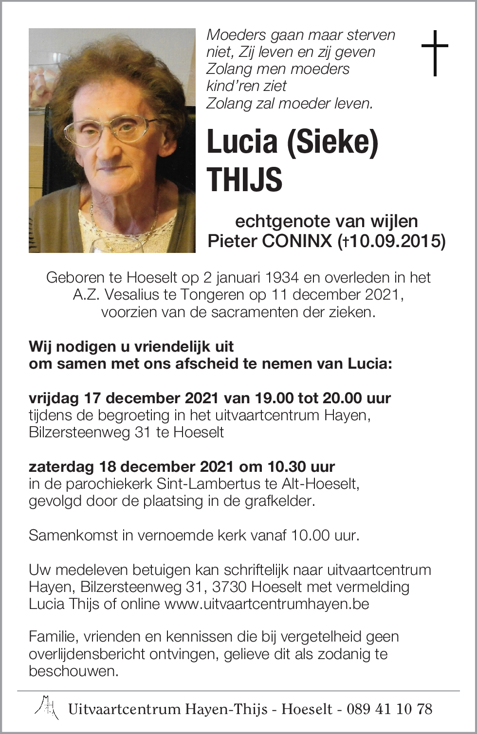 Lucia (Sieke) THIJS