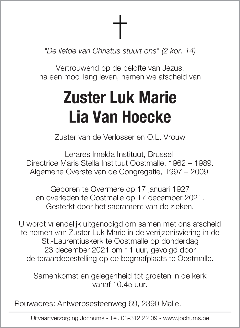 Luk Marie Lia Van Hoecke