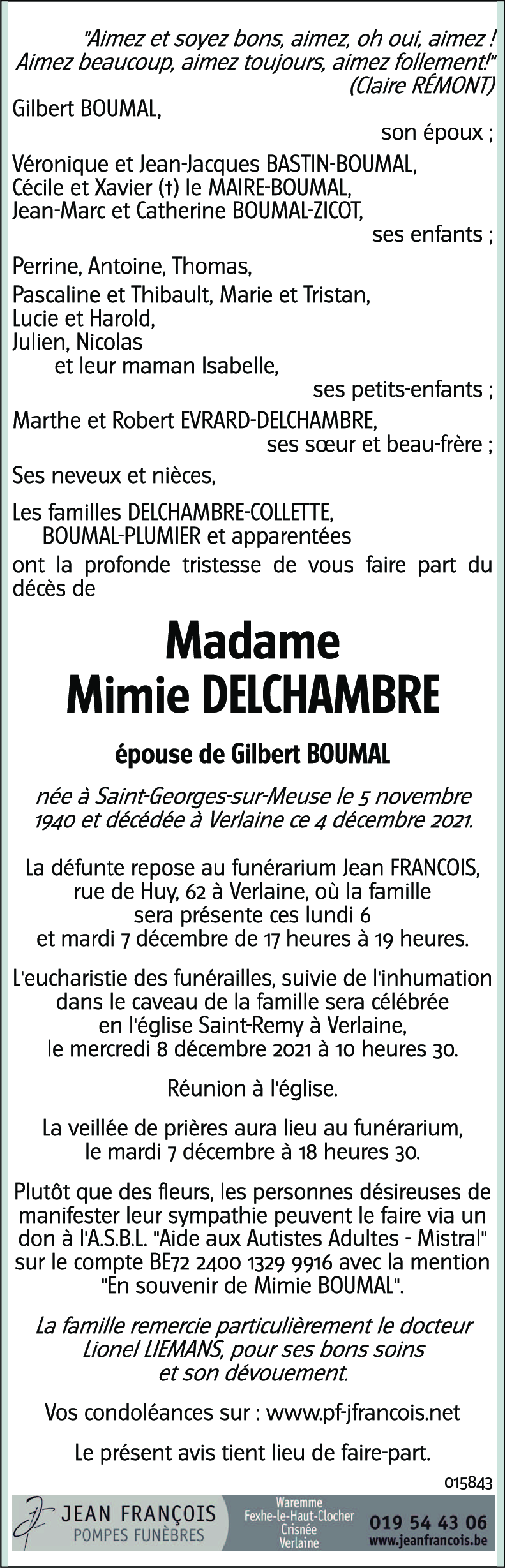 Mimie DELCHAMBRE