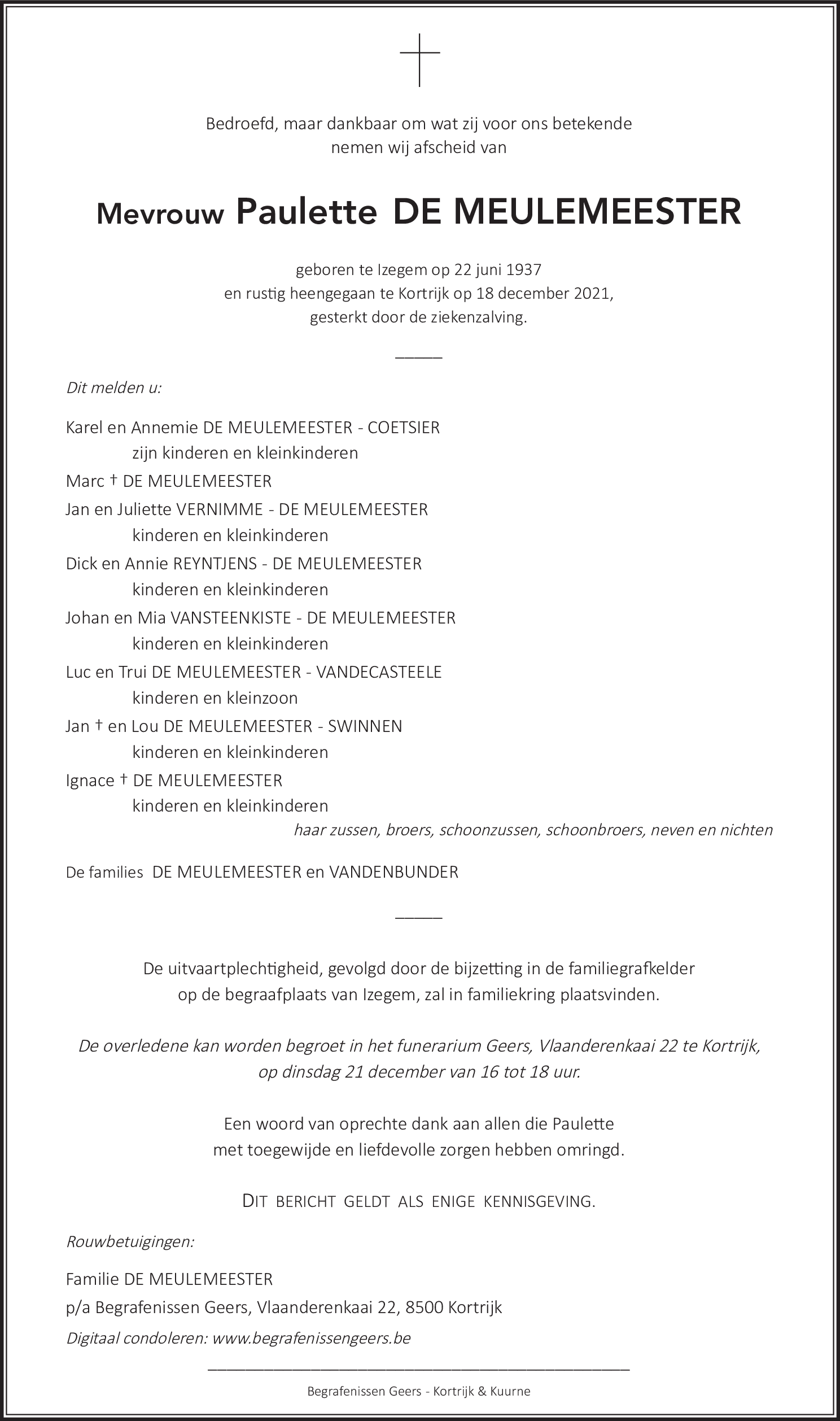 Paulette De Meulemeester