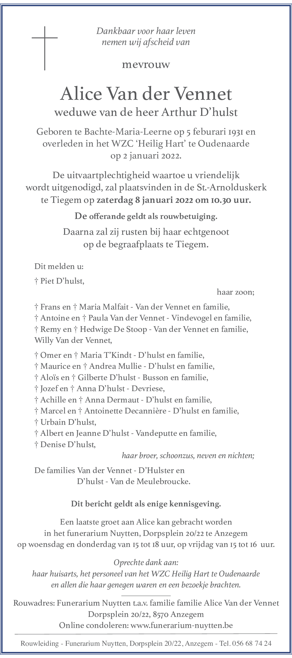 Alice Van der Vennet