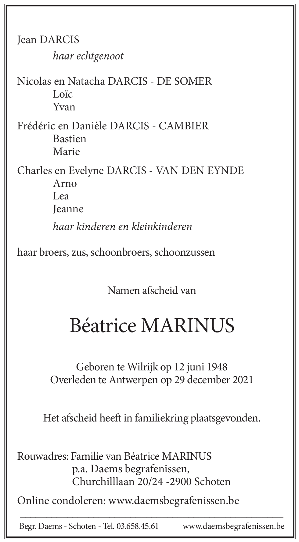 MARINUS Beatrice