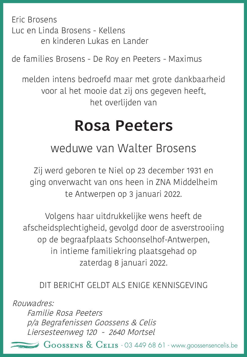 Rosa Peeters
