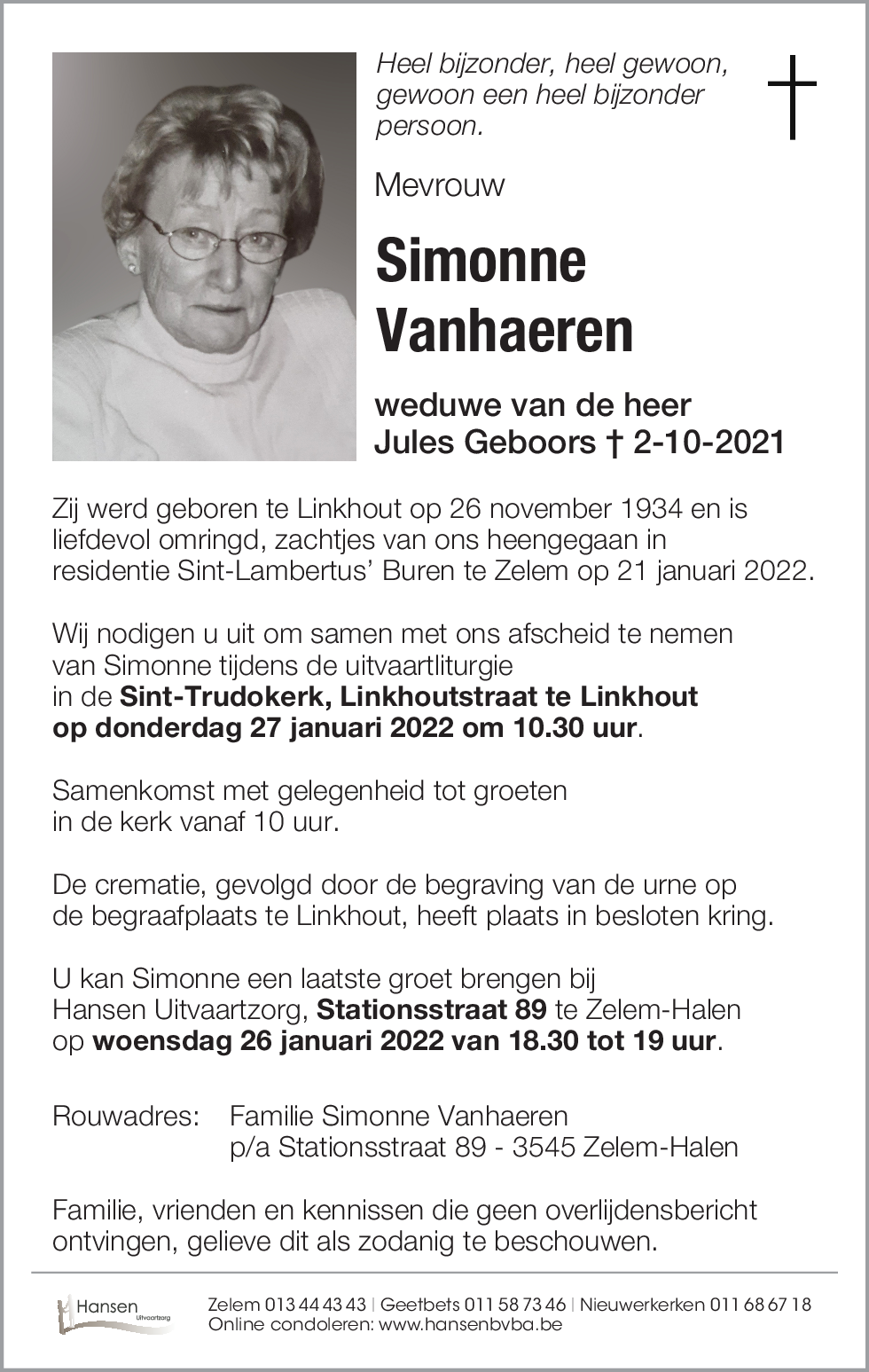 Simonne VANHAEREN