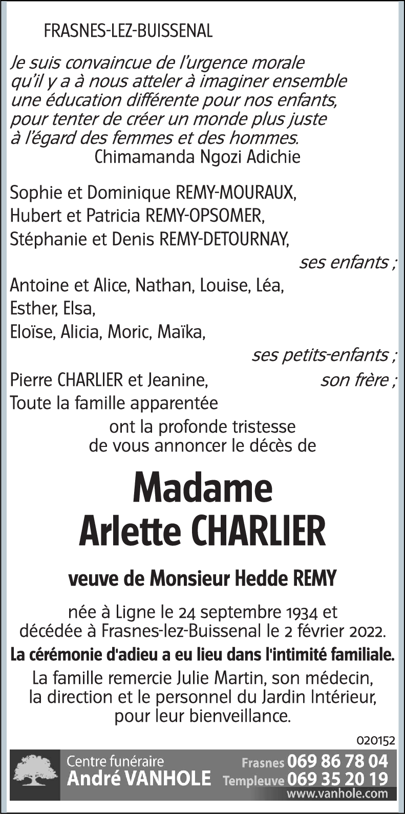 Arlette CHARLIER