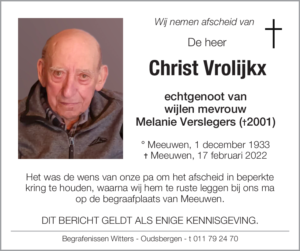 Christ Vrolijkx