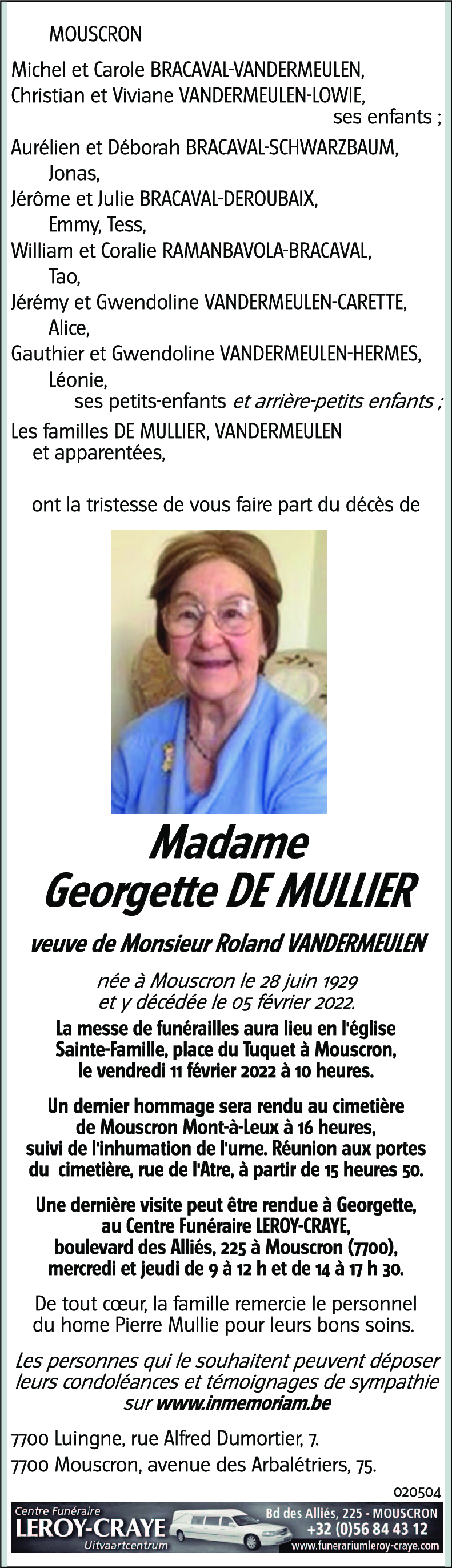 Georgette DE MULlIER